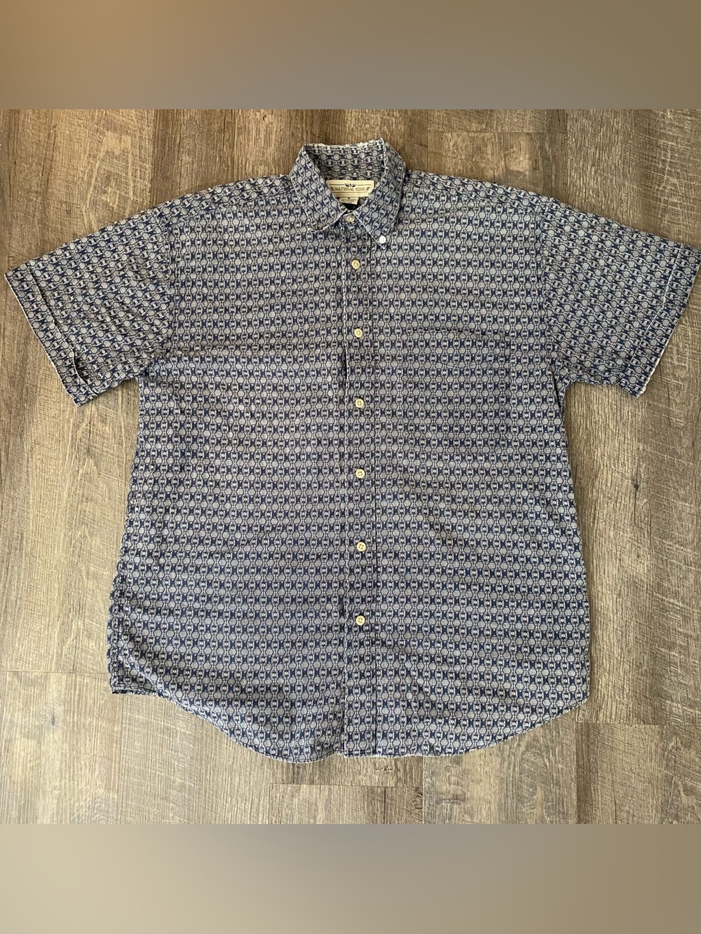 Natural Issue Men’s Medium 100% Cotton Short Sleeve Button Up